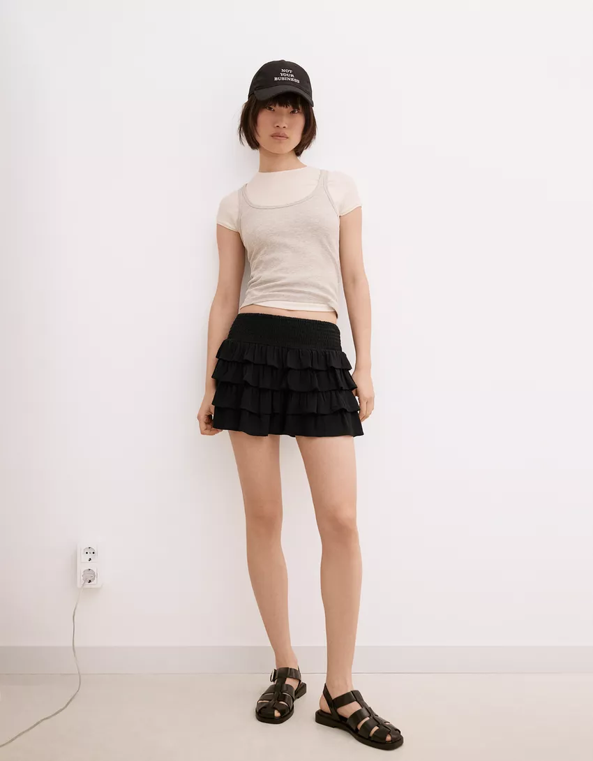 Mini skirt with ruffles