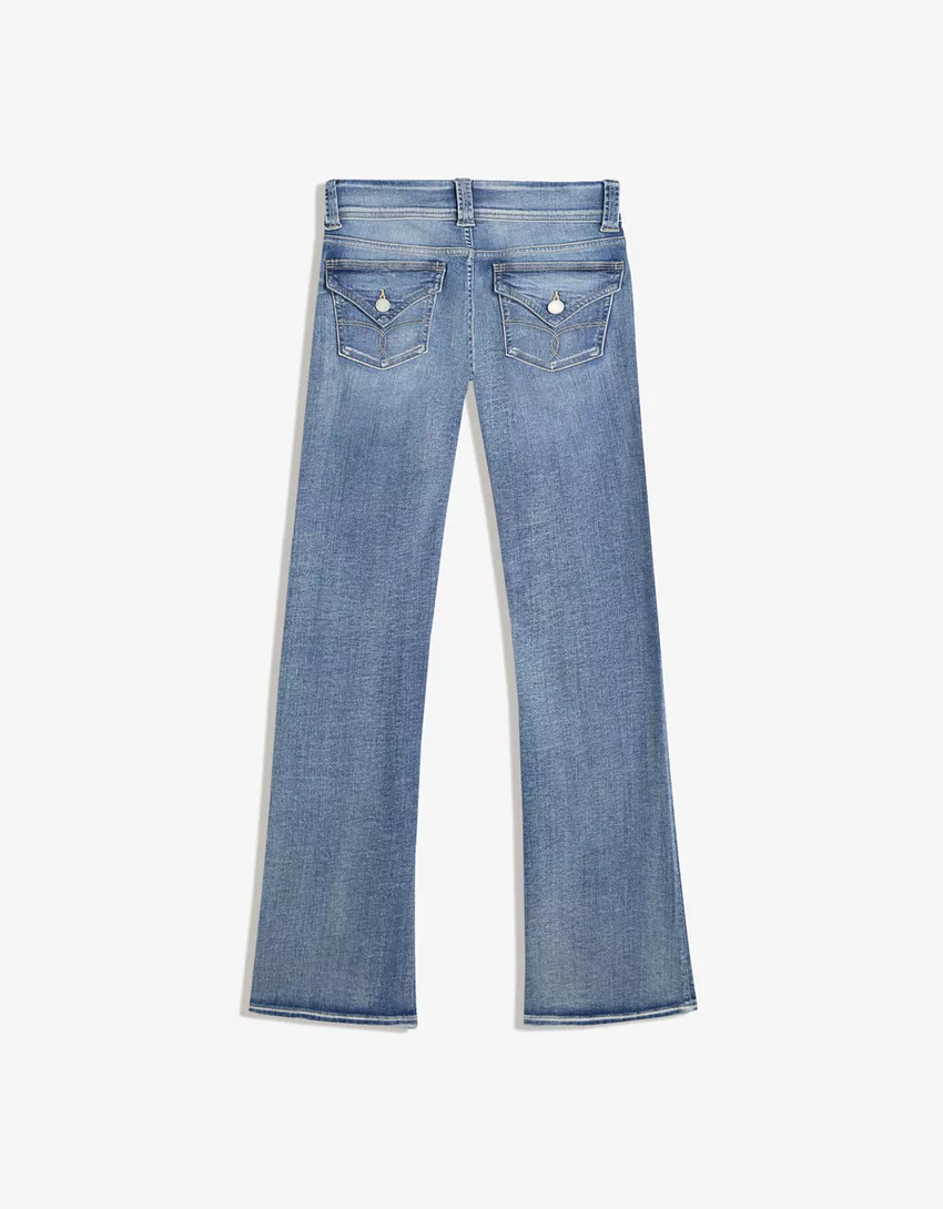 Bootcut jeans with flaps