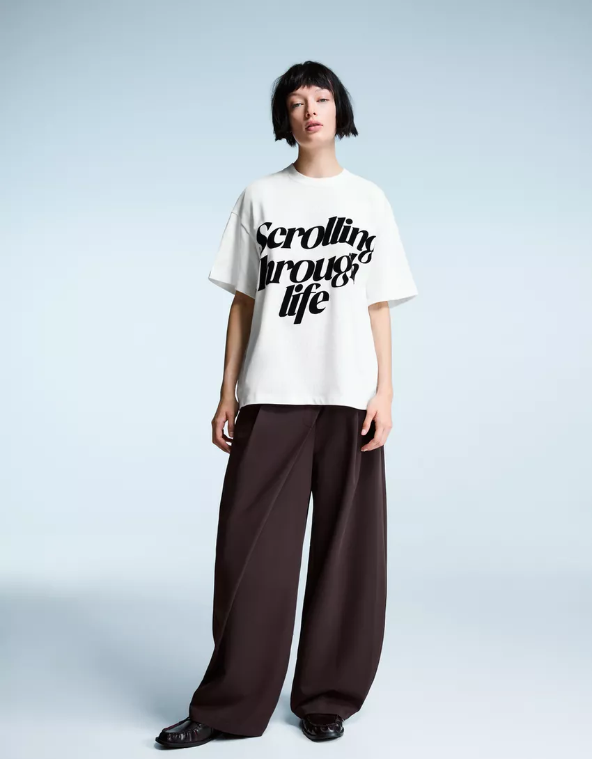 Printed short sleeve oversize T-shirt