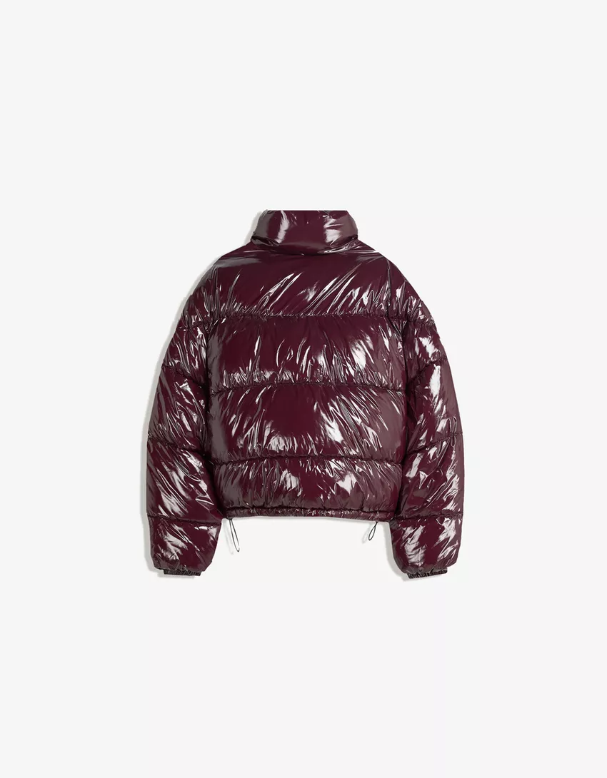 Vinyl-effect puffer jacket