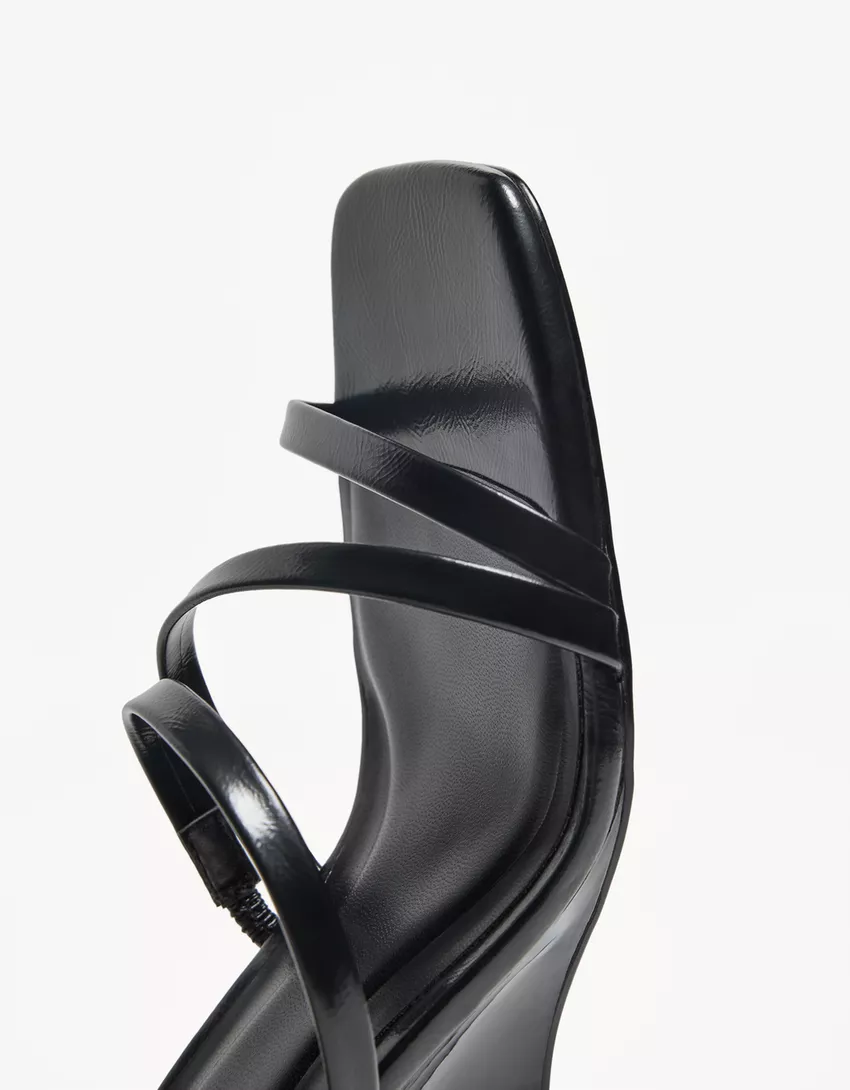 High-heel wedge sandals
