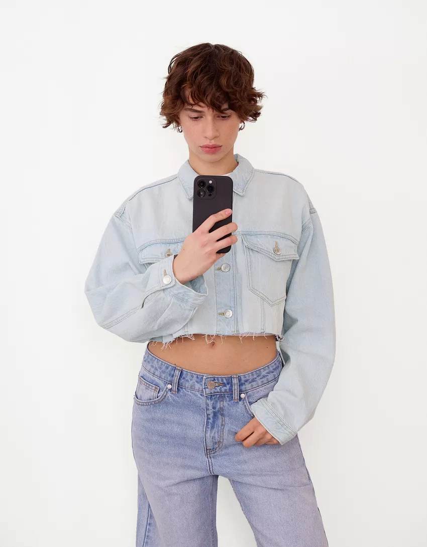 Cropped denim jacket