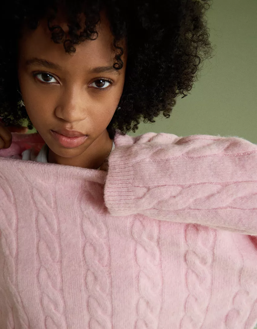 Cable-knit sweater