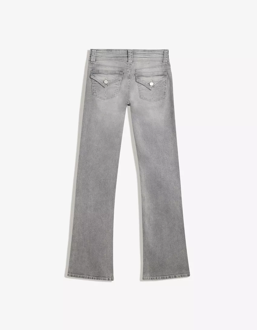 Bootcut jeans with flaps