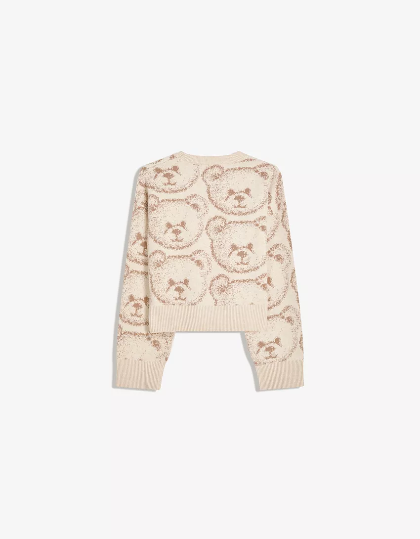 Printed jacquard sweater