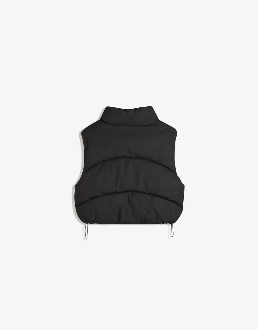 Cropped puffer vest