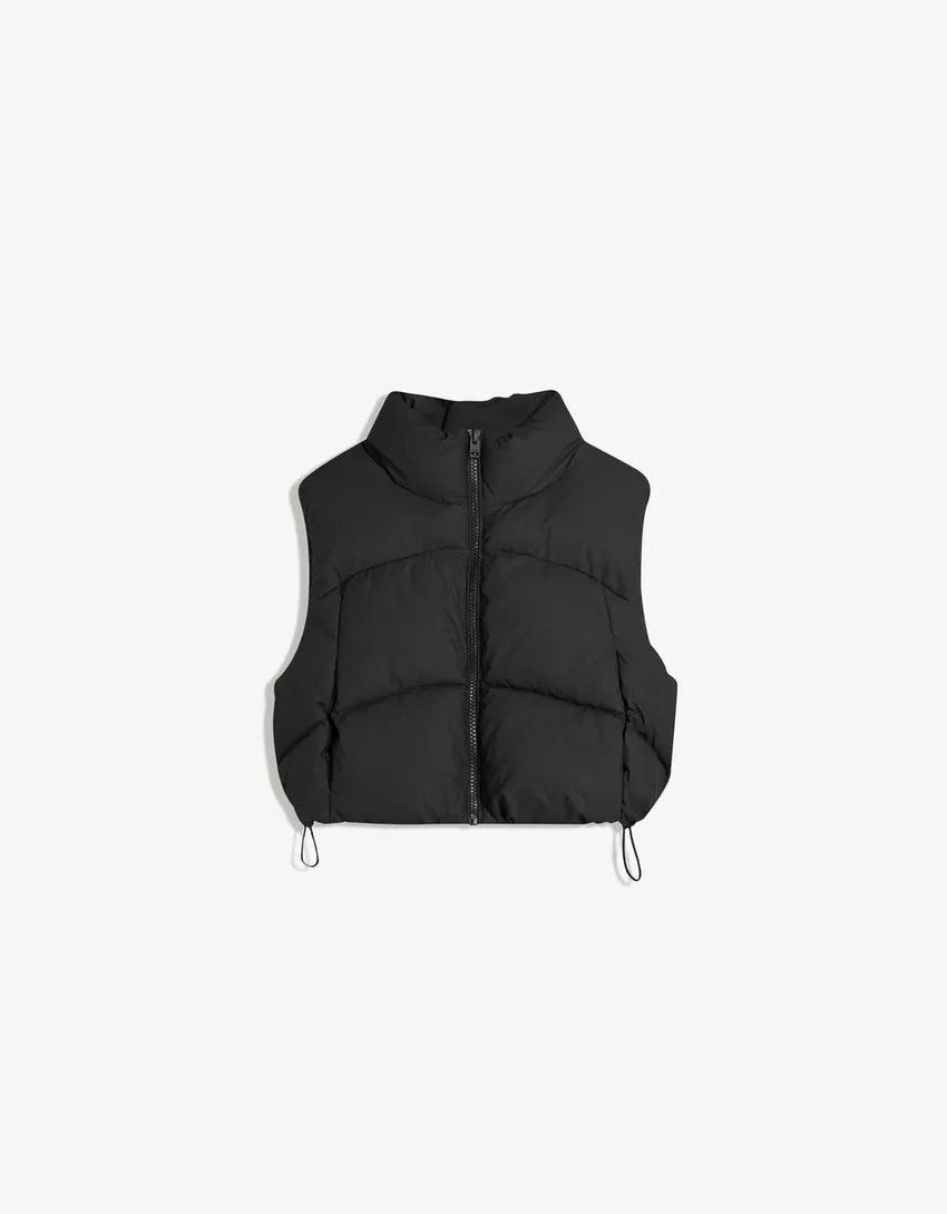 Cropped puffer vest