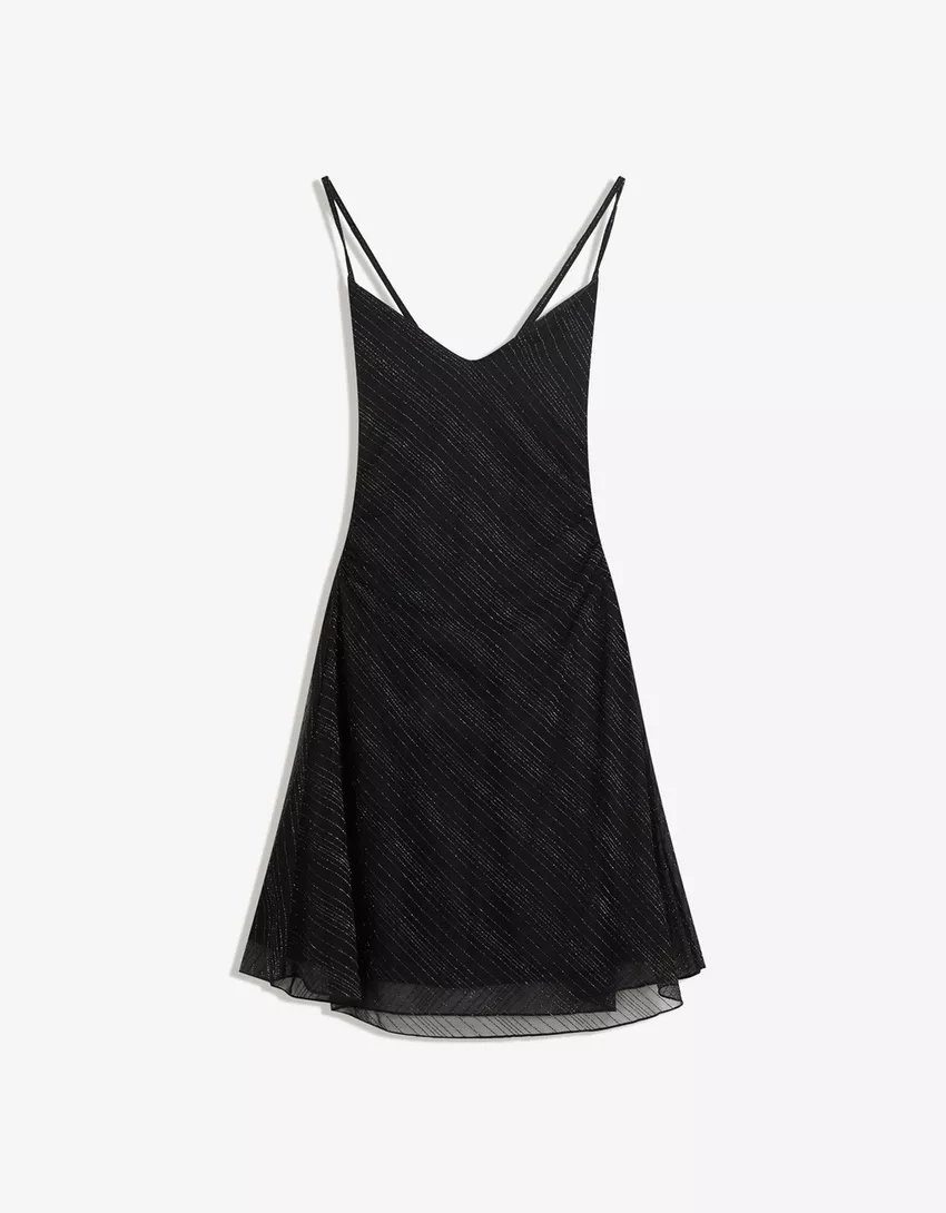 Tulle mini dress with rhinestones