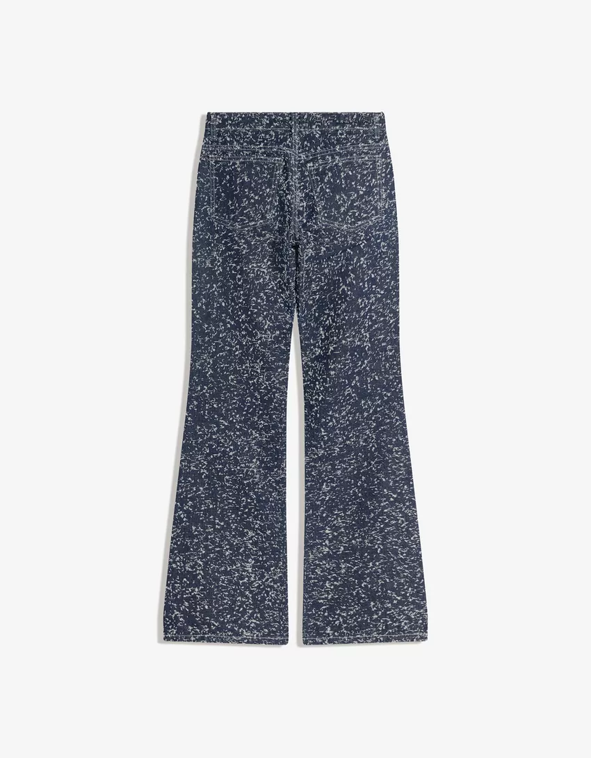 Textured flared baggy jeans