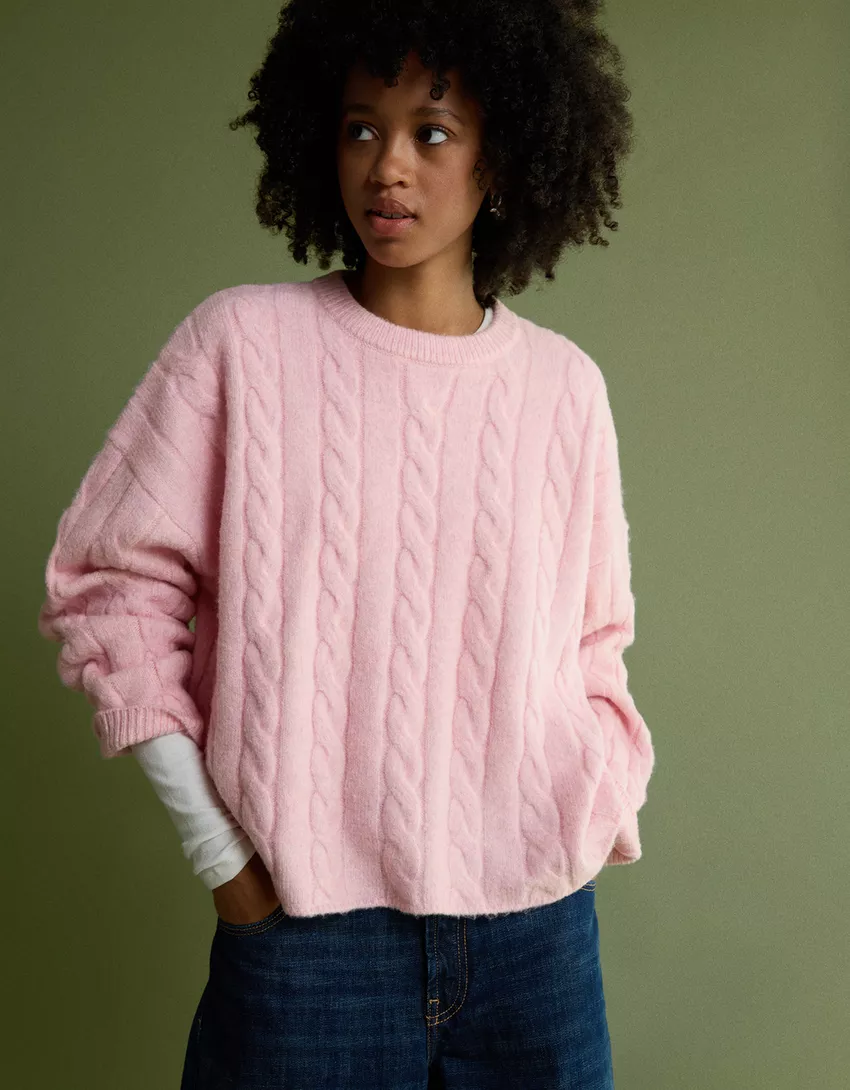 Cable-knit sweater
