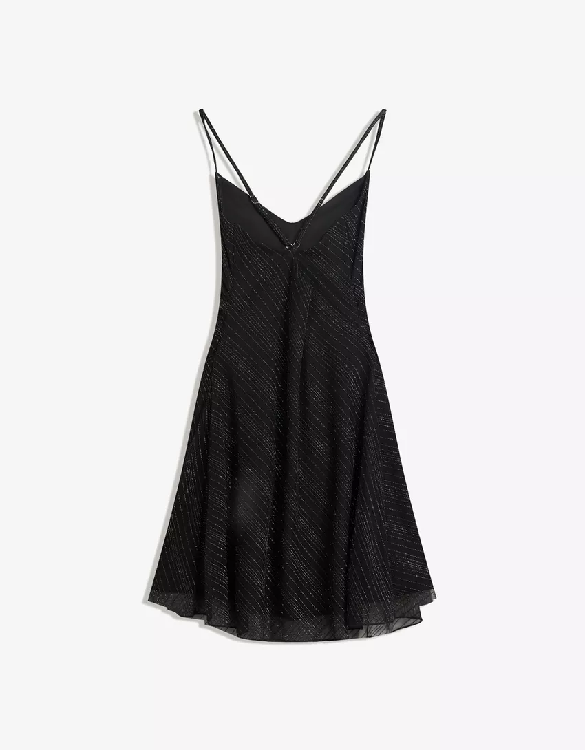 Tulle mini dress with rhinestones