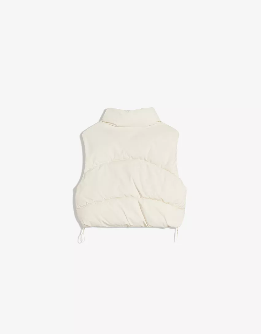 Cropped puffer vest