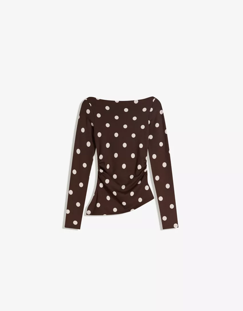 Long sleeve asymmetric T-shirt