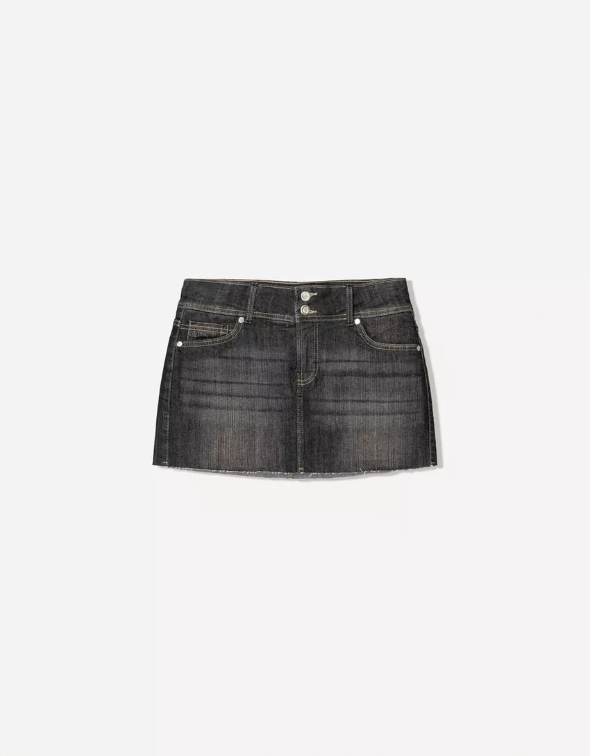 Denim mini skort