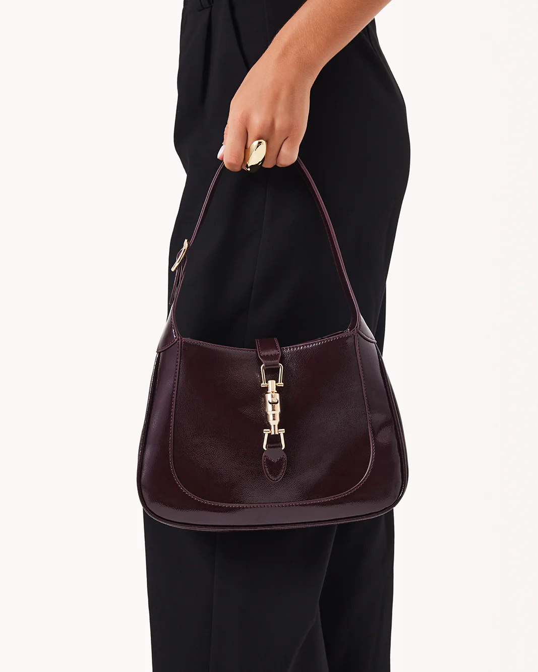 ALIX SHOULDER BAG - MULBERRY CRINKLE PATENT