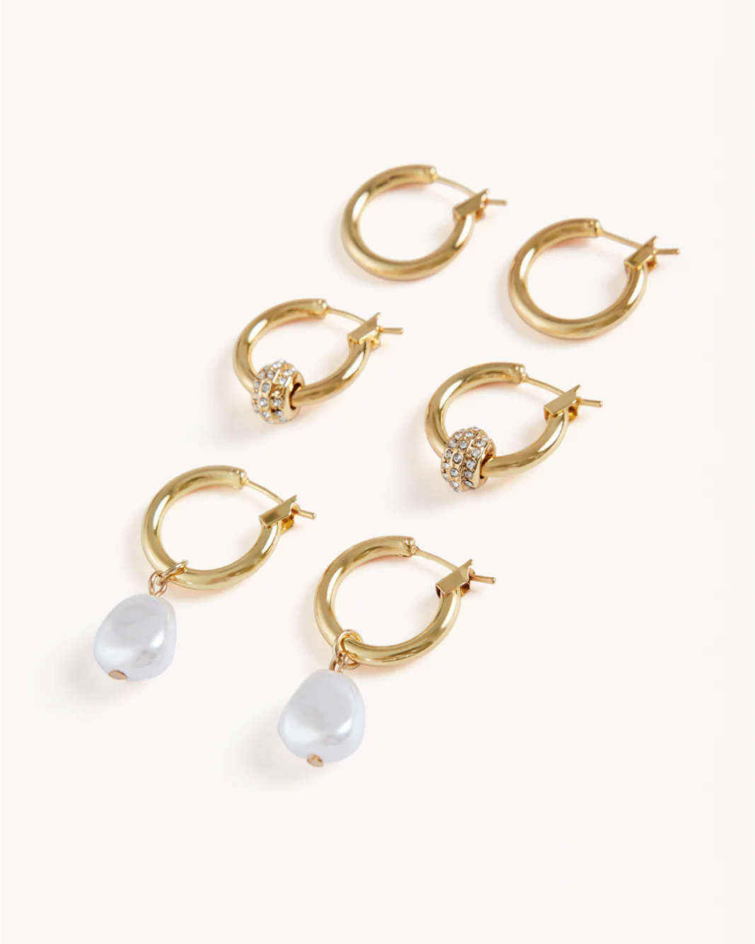 EMMY 3 PACK EARRINGS - GOLD PLATED 18K