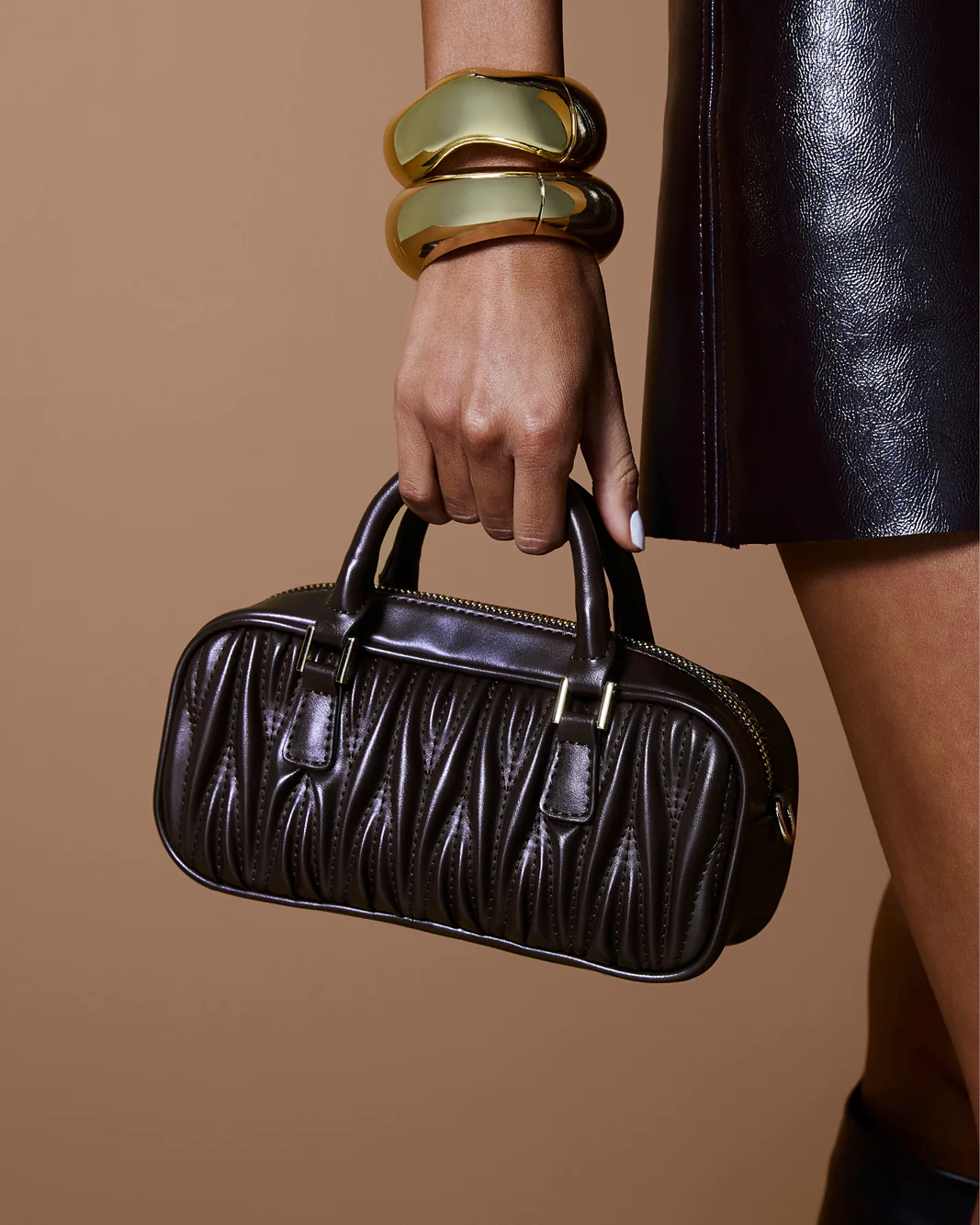 TILDA HANDLE BAG - DARK CACAO