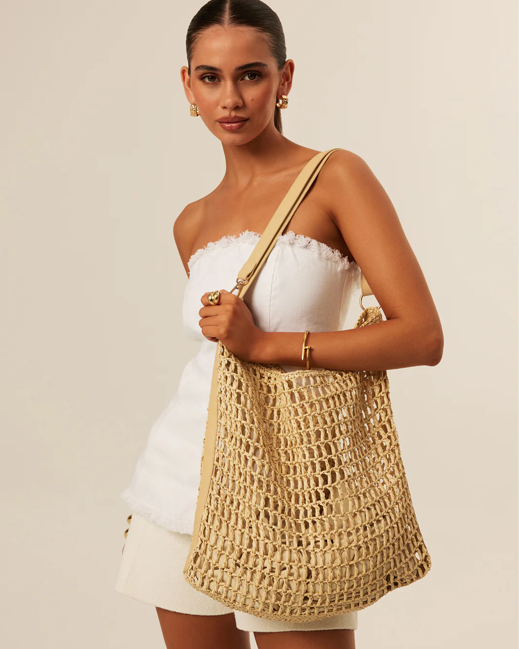 CHLOE SHOULDER BAG - NATURAL RAFFIA