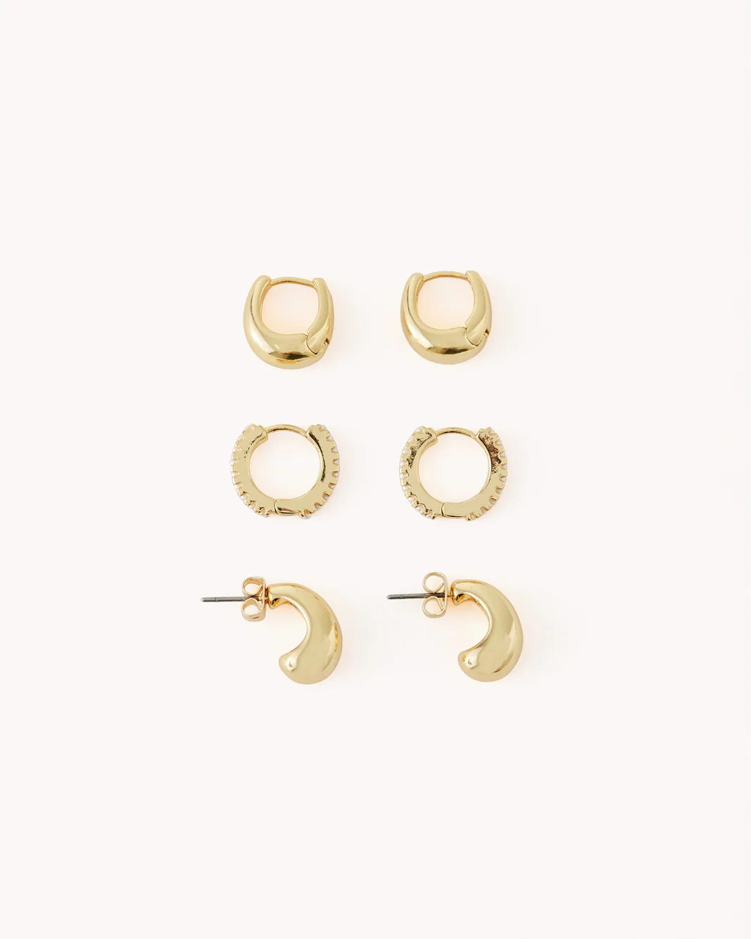 EVERLEIGH EARRING 3 PACK - GOLD PLATED 18K