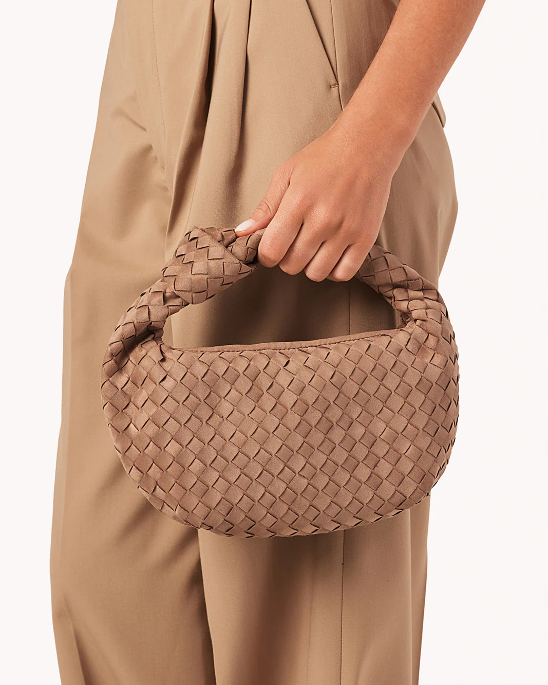 KERI HANDLE BAG - FAWN SUEDE