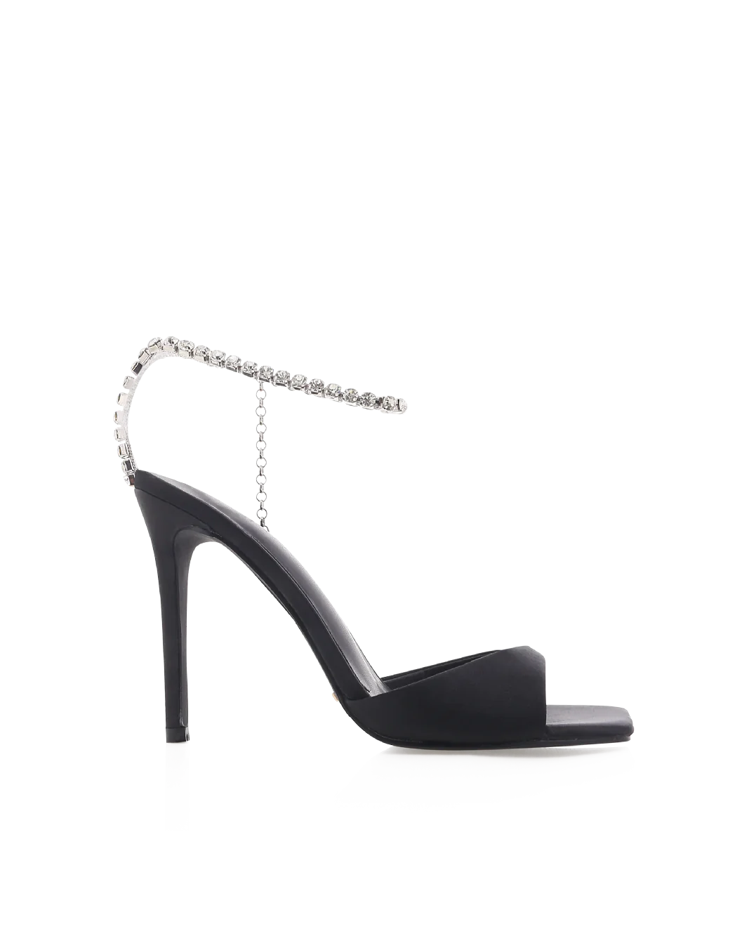 GWENDOLYN - BLACK SATIN-DIAMANTE