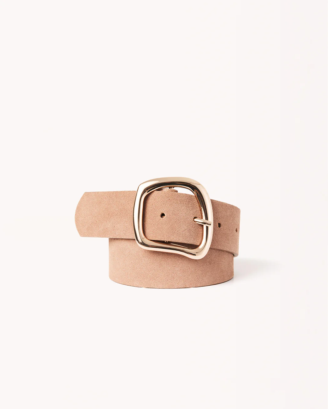 CHERIE BELT - FAWN SUEDE LEATHER-GOLD
