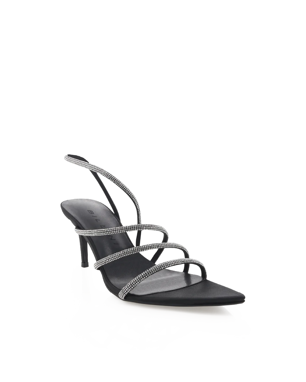 ELOWEN - BLACK SATIN-DIAMANTE