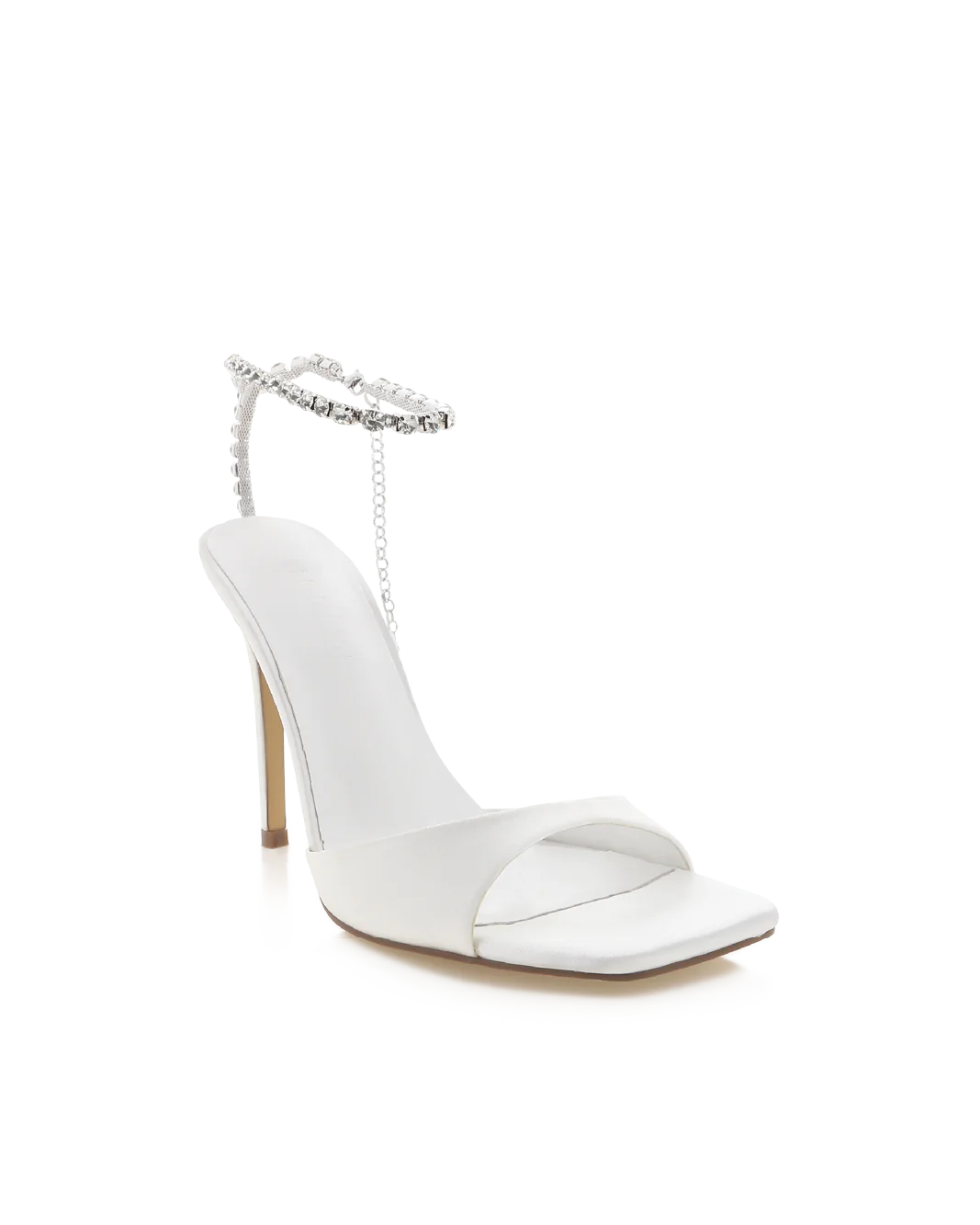 GWENDOLYN - WHITE SATIN-DIAMANTE