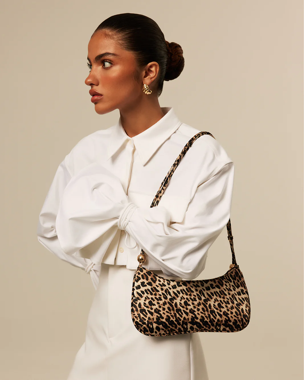 ROSABELLE SHOULDER BAG - LEOPARD SATIN