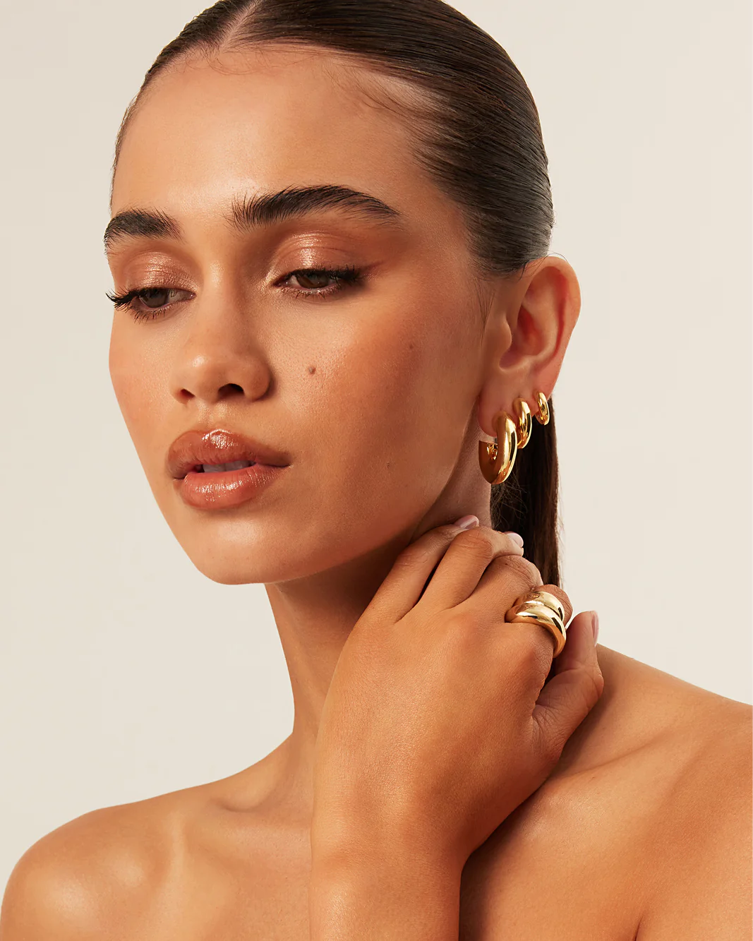 JULIETTE EARRINGS 3 PACK  - GOLD PLATED 18K