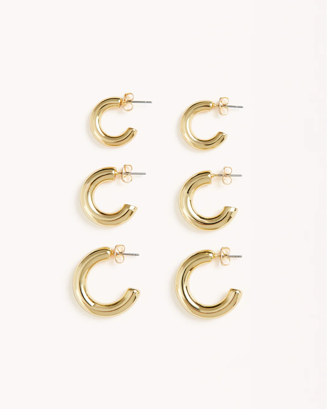 TENILLE EARRINGS 3 PACK - GOLD PLATED 18K