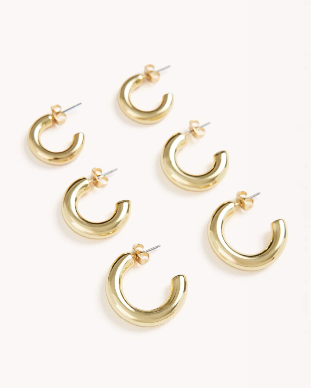 TENILLE EARRINGS 3 PACK - GOLD PLATED 18K