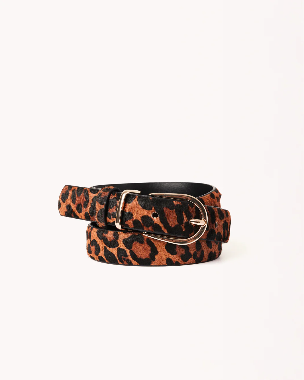 CLARA BELT - LEOPARD PONY LEATHER-GOLD