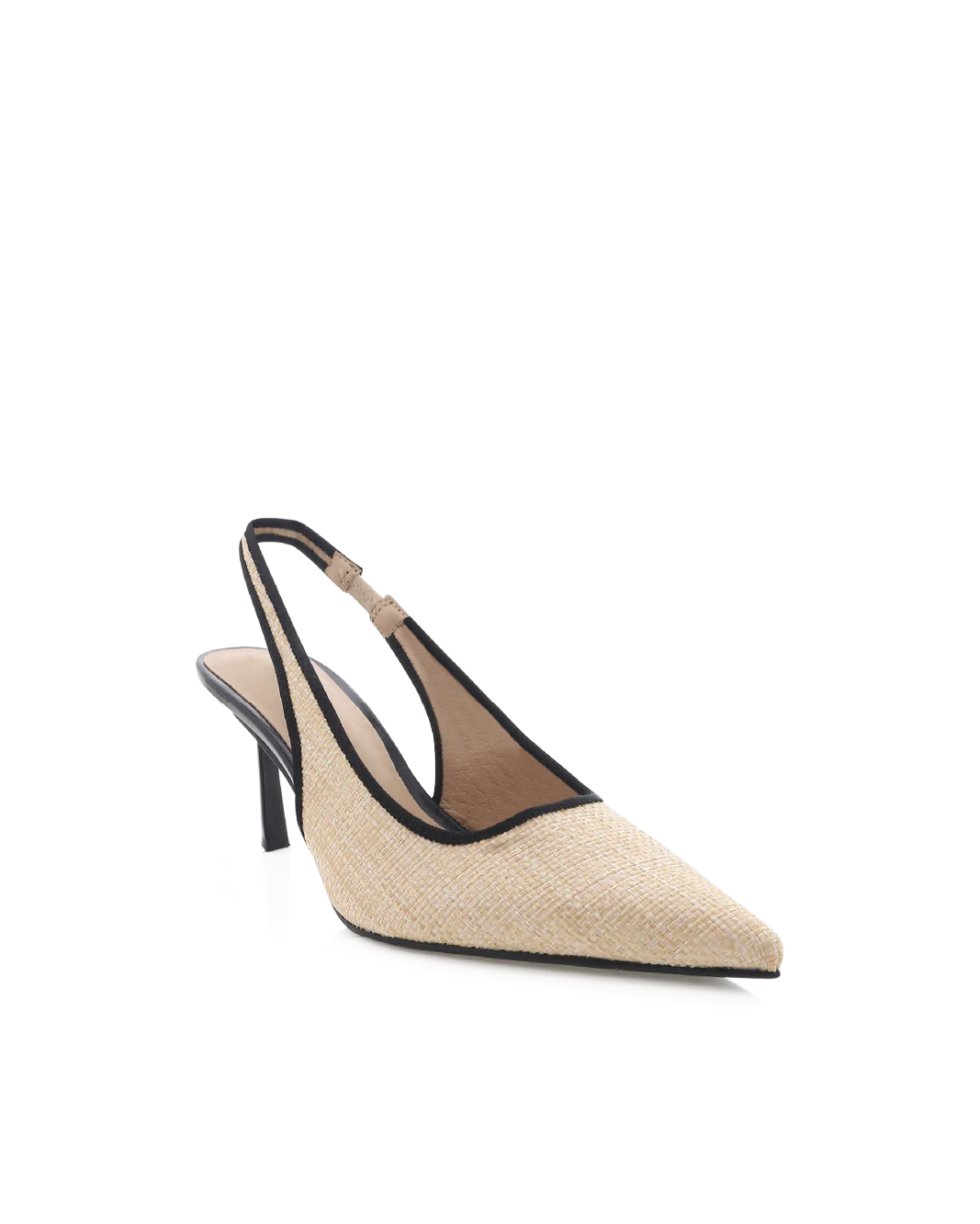 IVIE - NATURAL RAFFIA-BLACK