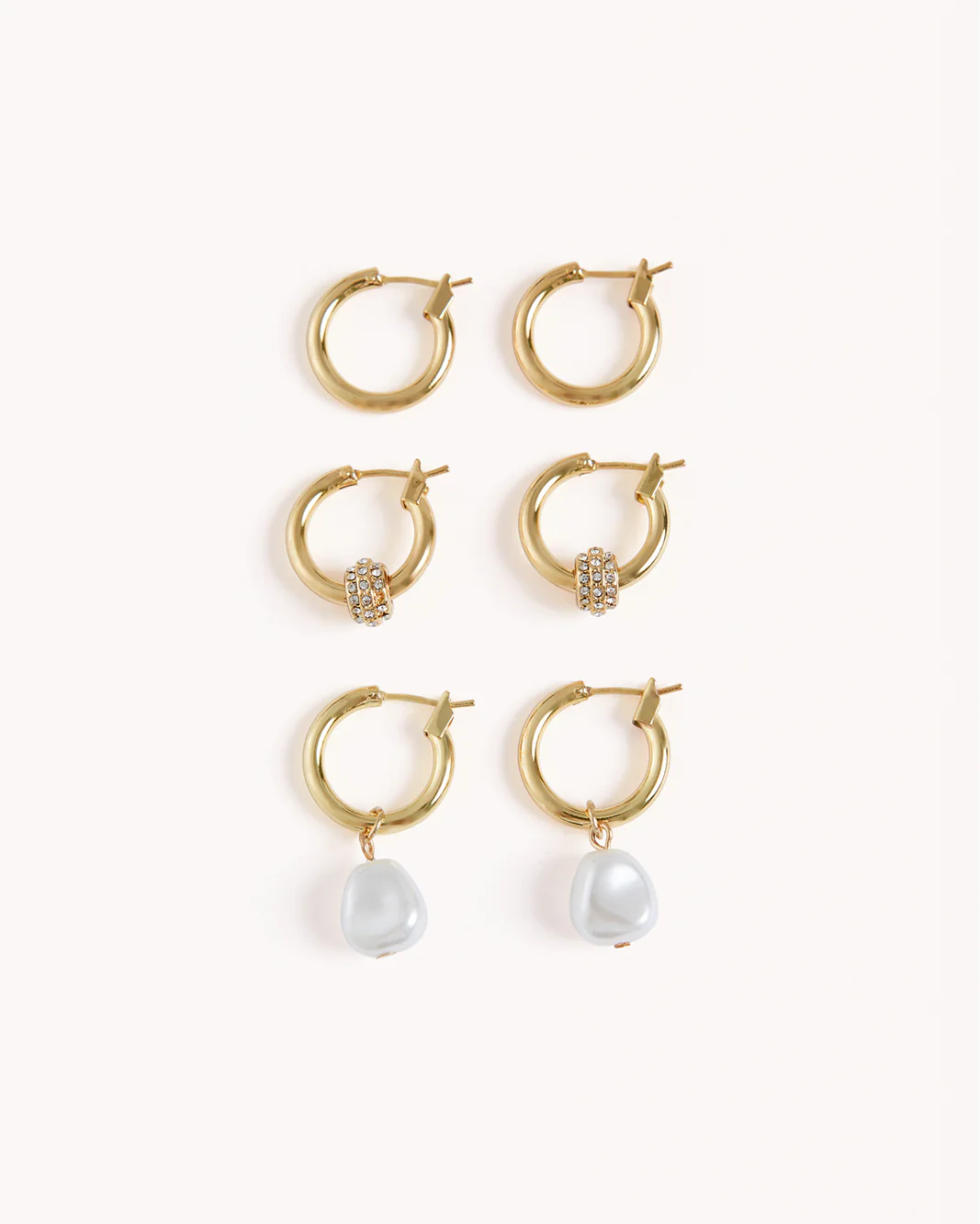 EMMY 3 PACK EARRINGS - GOLD PLATED 18K