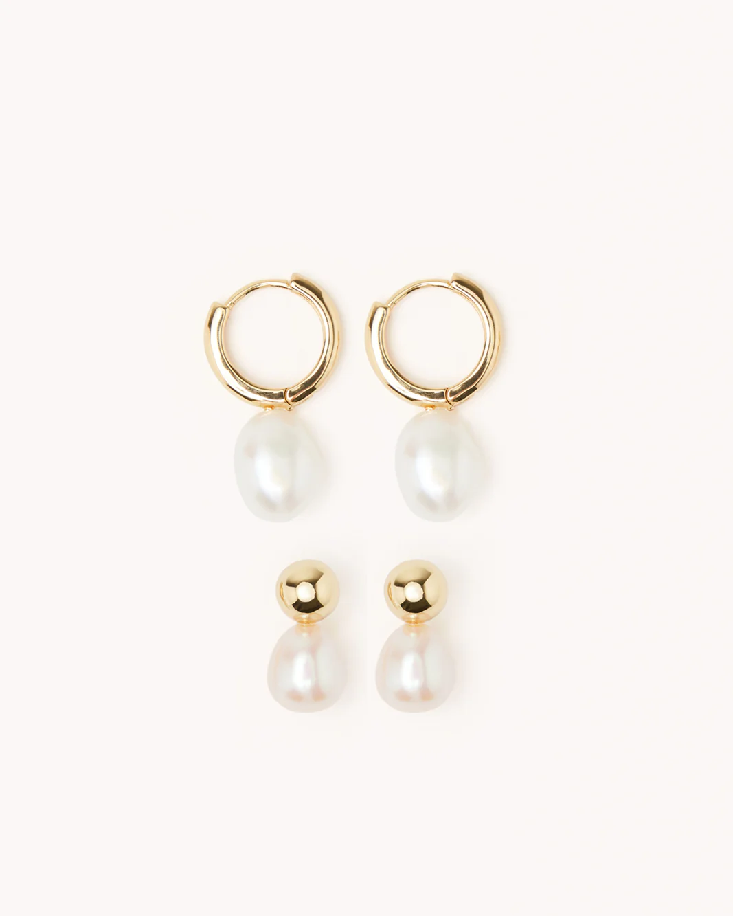 IVY EARRING 2 PACK - GOLD-PEARL