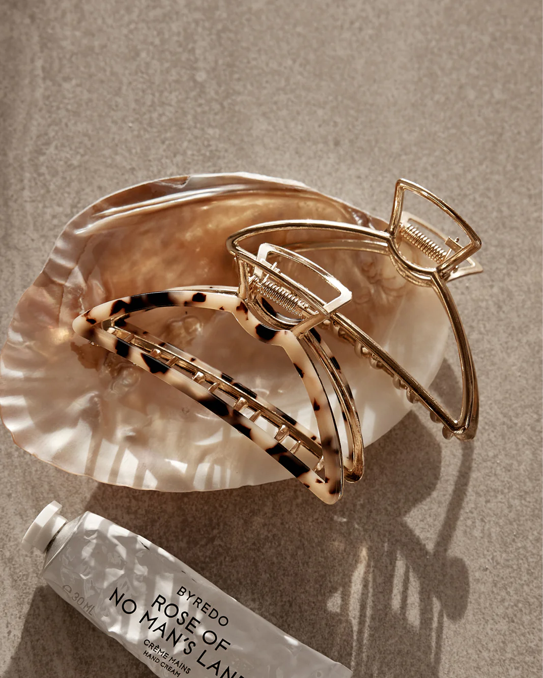 RESIN METAL CLAW CLIP 2 PACK - BLONDE TORT-GOLD