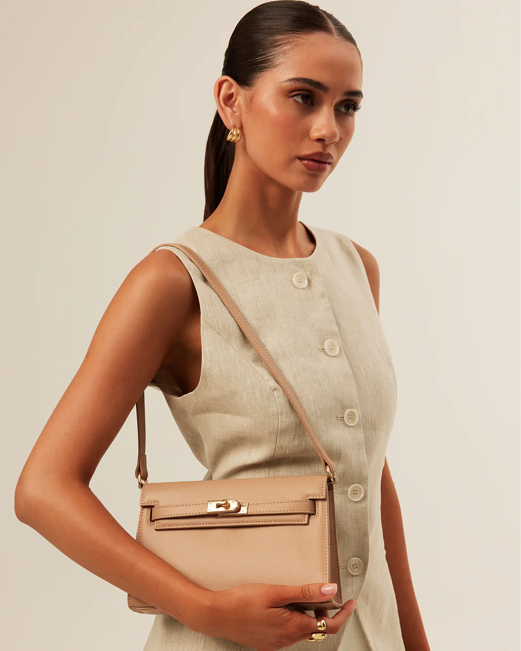 HEIDI SHOULDER BAG - PRALINE
