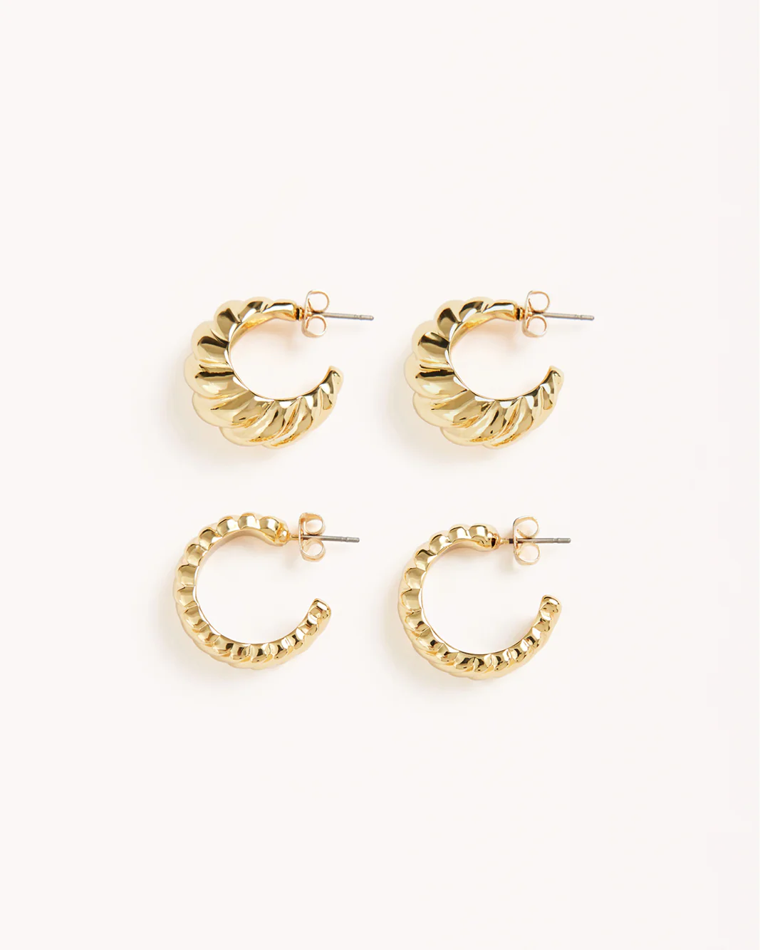 ROCHELLE EARRINGS 2 PACK - GOLD PLATED 18K