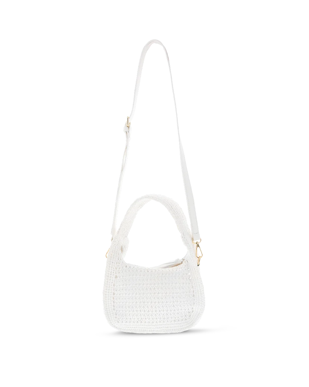 LILY HANDLE BAG - WHITE CROCHET