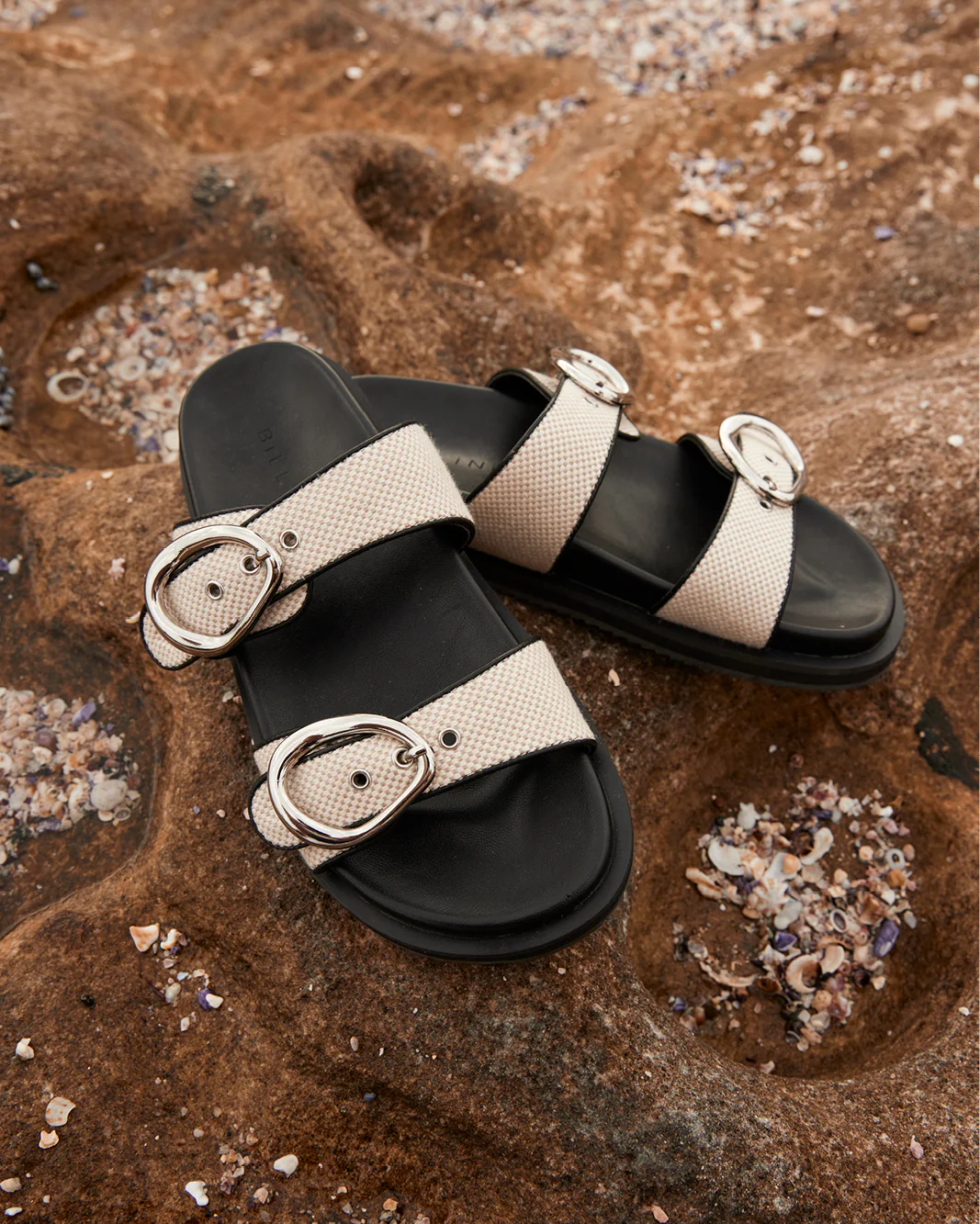 THERESA - CREAM WEAVE-BLACK