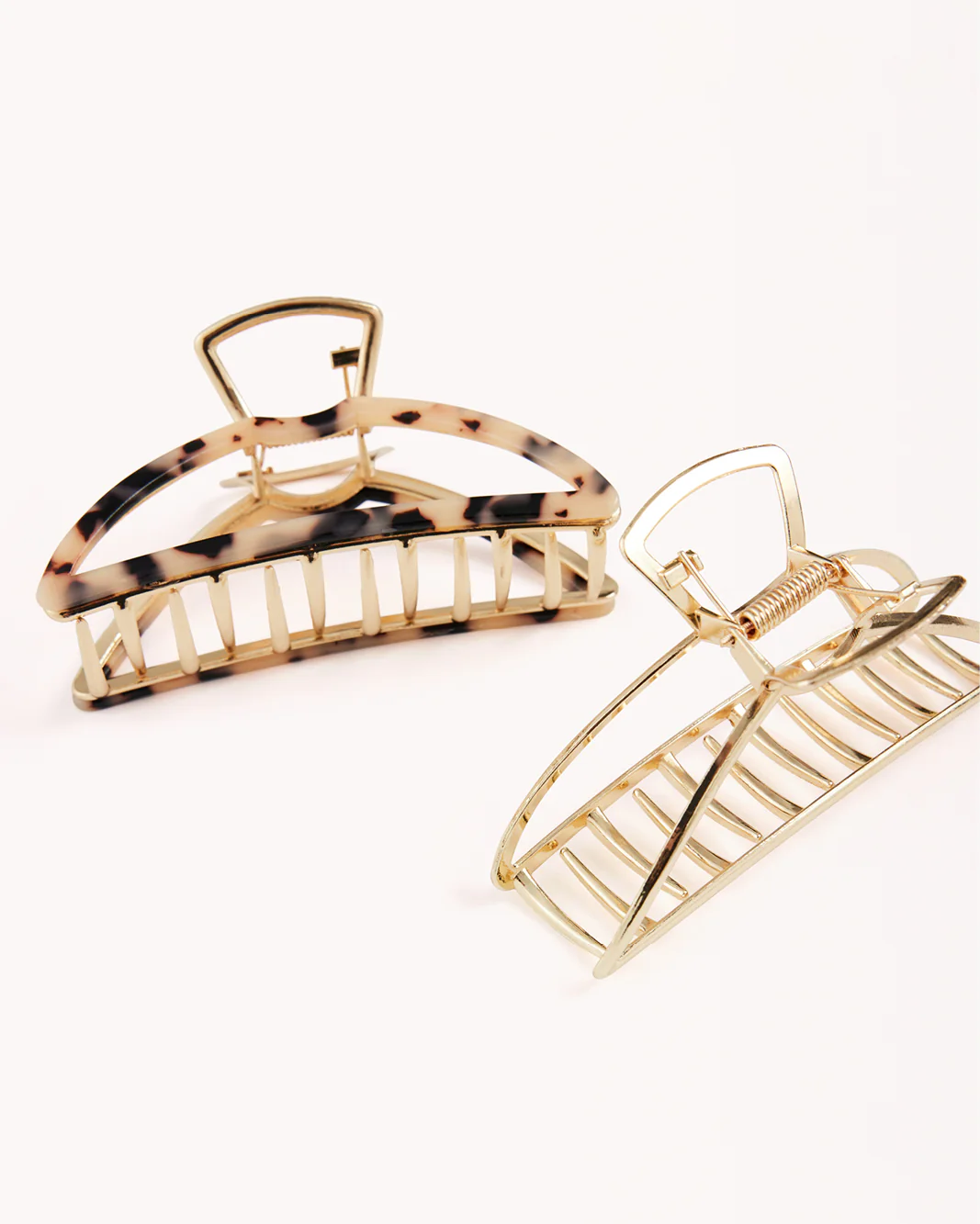 RESIN METAL CLAW CLIP 2 PACK - BLONDE TORT-GOLD