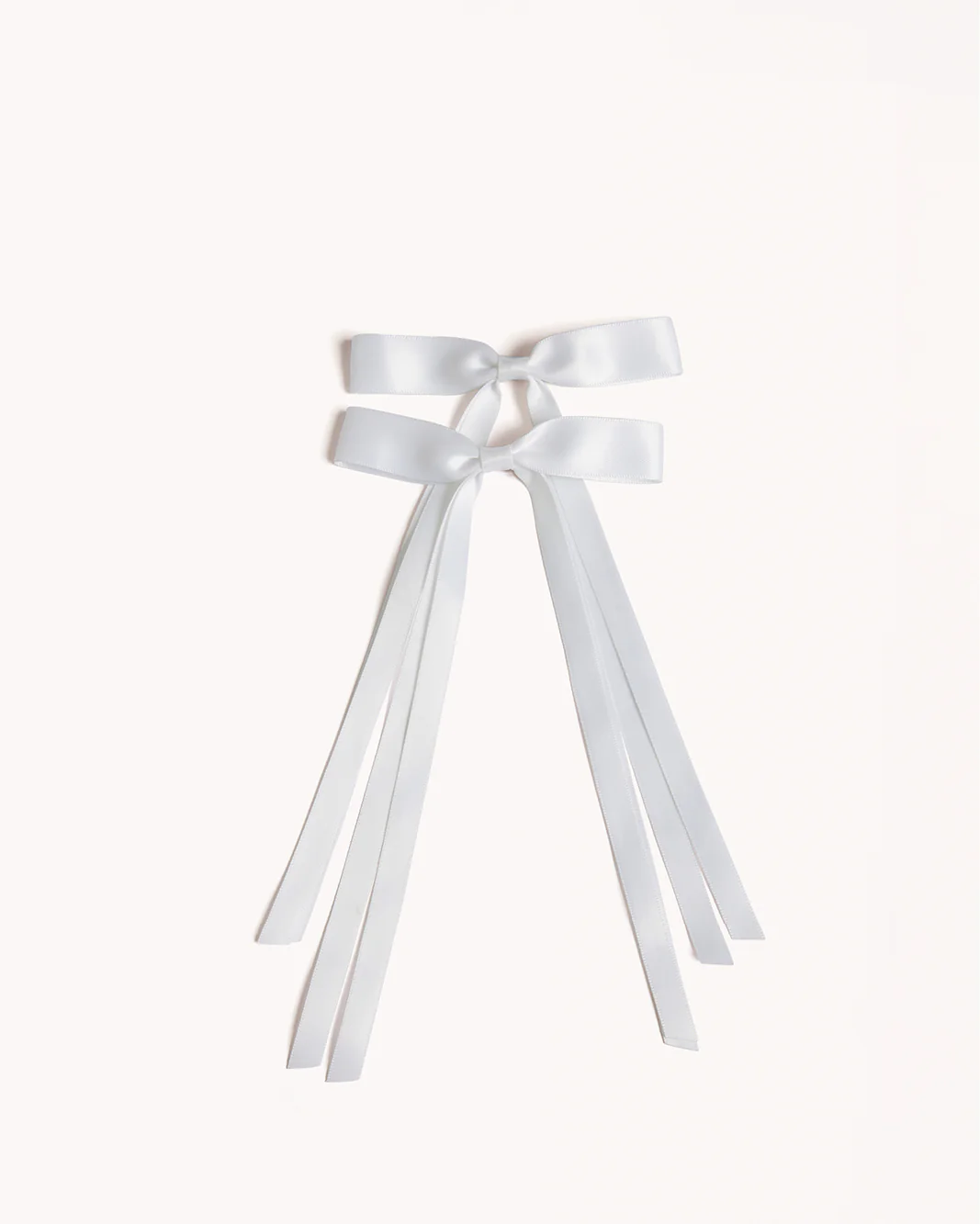BOW HAIR CLIP 2 PACK - WHITE