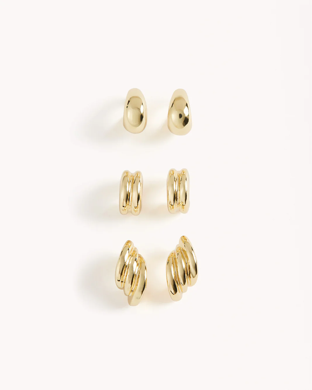EMERY EARRINGS 3 PACK - GOLD PLATED 18K