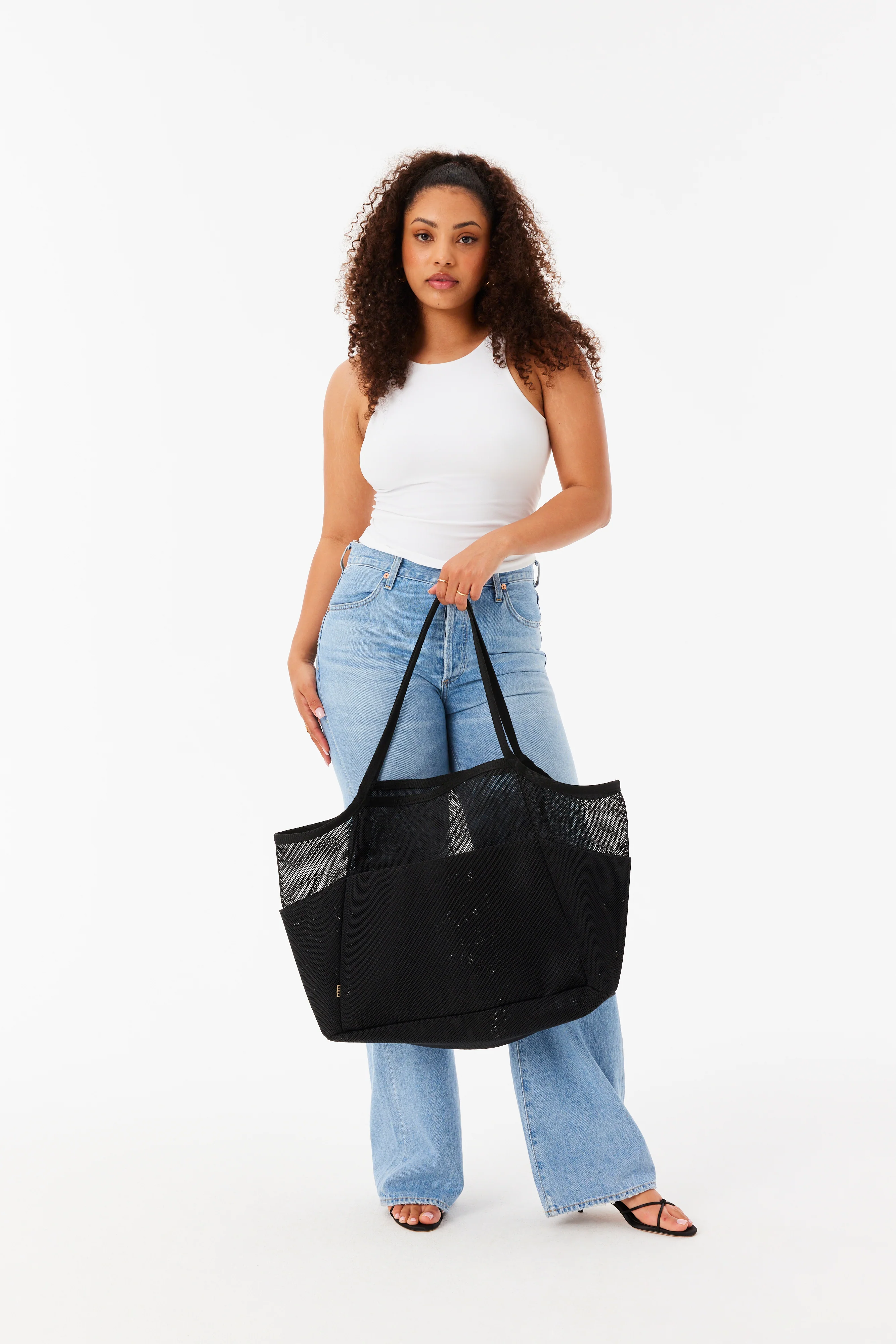 BEIS 'The Mesh Beach Tote in Black