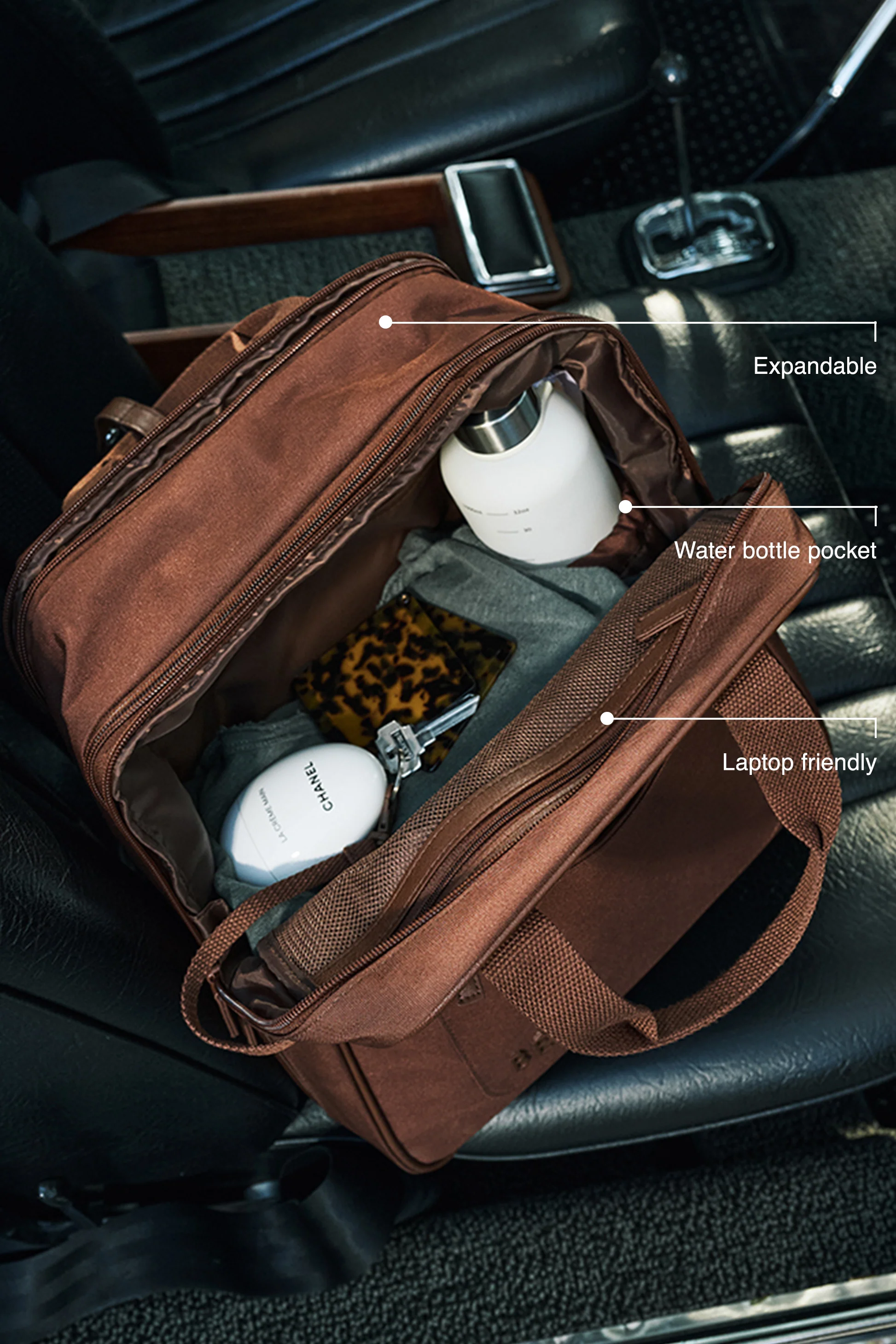 BEIS 'The Expandable Backpack in Maple
