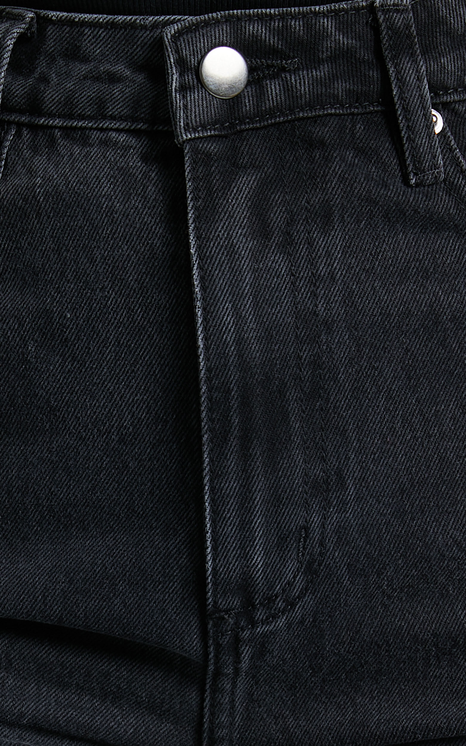 Billie Jeans - High Waisted Cotton Distressed Mom Denim Jeans in Black Wash