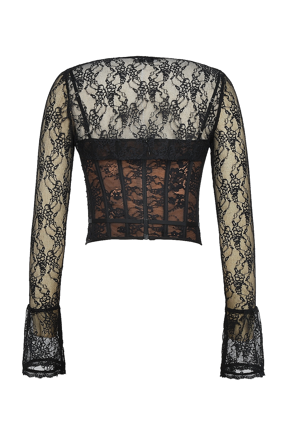 Black Lace Corset Top With Bolero