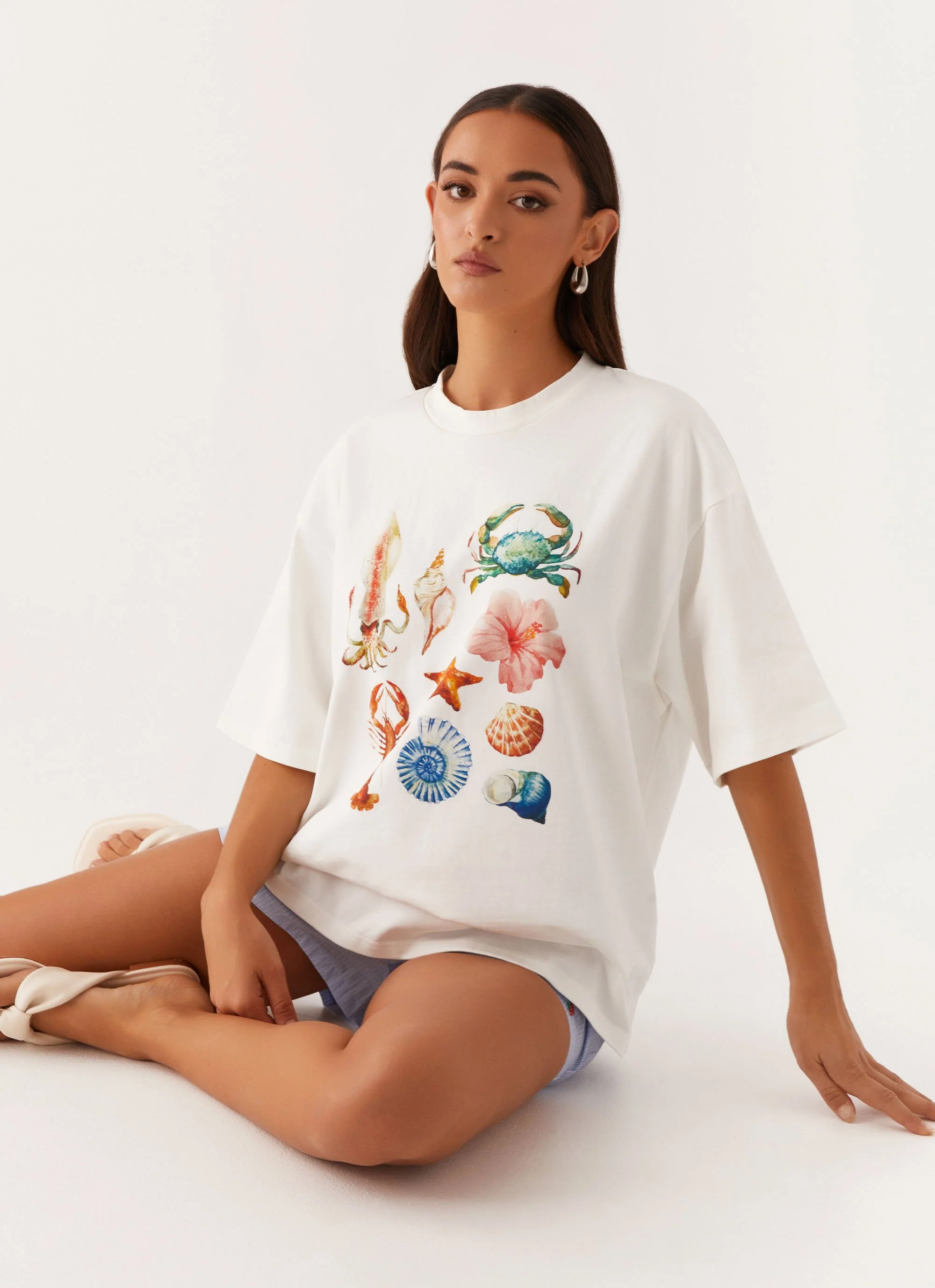 Born to Have Fun Oversized Tee - White
