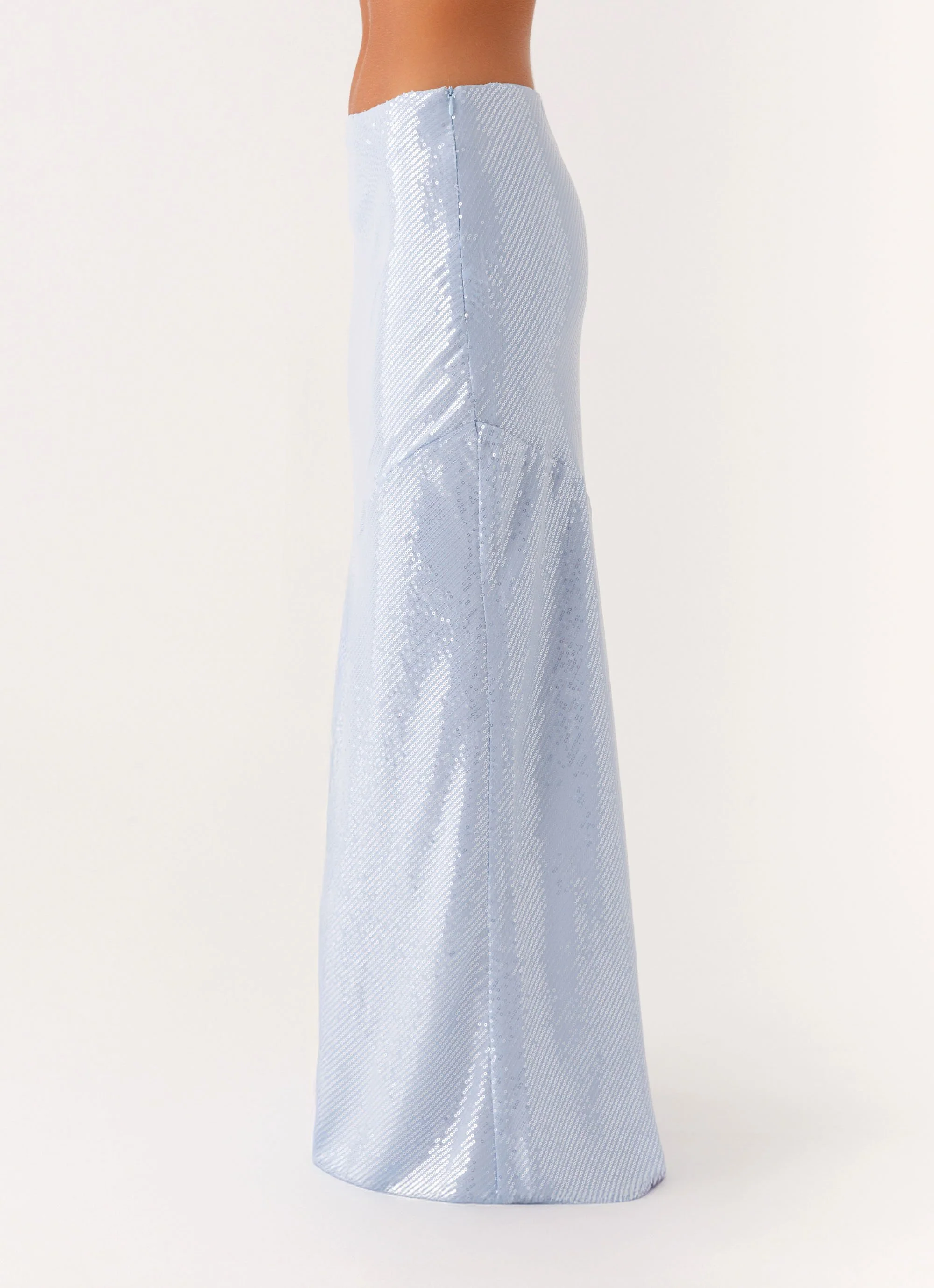Algorithm Sequin Maxi Skirt - Blue